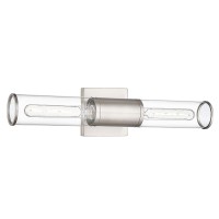 Metwet Bathroom Light Fixtures Brushed Nickel Vanity Lights Over Mirror With Cleae Glass Shade 2Light Modern Wall Sconces Up