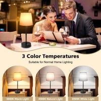 Unicozin Cordless Table Lamp Touch Control 3Cct Rgb Color Changing Bedside Lamp Builtin Rechargeable Battery Stepless Dimm