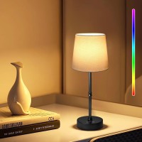 Wowag Cordless Led Table Lamp 3 Colors Rgb Stepless Dimming Rechargeable Battery Desk Lamp Portable Small Touch Control Ambien