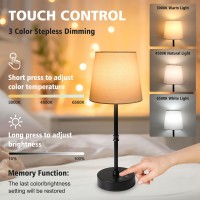 Wowag Cordless Led Table Lamp 3 Colors Rgb Stepless Dimming Rechargeable Battery Desk Lamp Portable Small Touch Control Ambien