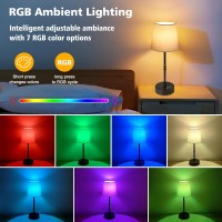 Wowag Cordless Led Table Lamp 3 Colors Rgb Stepless Dimming Rechargeable Battery Desk Lamp Portable Small Touch Control Ambien