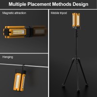 Iodoo 13200Mah Rechargeable Solar Work Light With Folding Stand Support And Portable Carrying Bag 8000 Lumen Stepless Dimmable