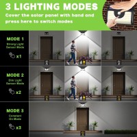 Ornnut Solar Lights Outdoor 4 Pack Ultra Bright 134Led Motion Sensor Outdoor Lights With 270Wide Angle 3 Modes Ip65 Waterpro