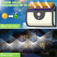 Ornnut Solar Lights Outdoor 4 Pack Ultra Bright 134Led Motion Sensor Outdoor Lights With 270Wide Angle 3 Modes Ip65 Waterpro