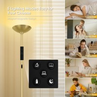 Stepless Dimmable Floor Lamp 30W 3000Lm Super Bright Led Torchiere Floor Lamps With Remote Touch Control 71 In Tall Modern Pol