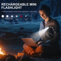 Niroket Rechargeable Edc Flashlight 1200 Lumens Compact Pocket Clip Light Dual Light Sources Usb C Charging Magnetic Base