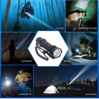 Sixrun Underwater Dive Torch, Diving Flashlight Led White Light Underwater Dive Torch Ipx8 Waterproof Professional Submersible Flashlight For Deep Sea Emergency