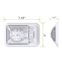 Unifizz Led 5 Pack 12V Led Rv Ceiling Dome Light Rv Interior Lighting For Trailer Camper With Switch Single Dome 300Lm Natural