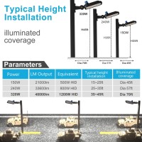 5Pack 320W350X1W Led Led Parking Lot Lights Outdoor52500Lm Eqv 1400W Hps 5000K Parking Lot Led Lights Commercial Ip65 Led P