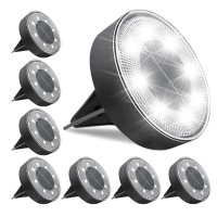 8 Led Solar Underground Lights, 2024 Ip68 Waterproof Garden Upgrade Outdoor Light Bright Landscape Lighting For Patio Pathway Yard, Paths, Decks, Lawns, Solar Outdoor Lights -8 Packs (Cold White)