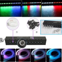 Azimom 16W Twinkle Sound Activate 600Pcs003In131Ft Fiber Optic Starlight Headliner Kitsrgb Meteor Shooting Star App Remo