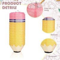 Retisee 12 Pcs Pencil Hanging Paper Lanterns Back To School Classroom Decorations Welcome Back To School Hanging Paper Lanterns