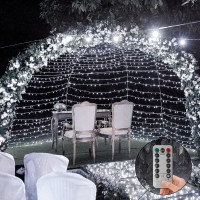 Filltown Battery Operated Christmas Lights, 33Ft 100 Led Cool White String Lights With Auto Timer & 8 Modes & Remote Control, Shatterproof Waterproof For Outdoor Indoor Wedding Party Home, Green Wire