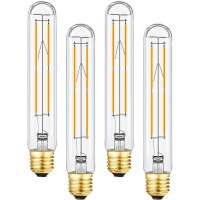 Duoled T10 Led Bulb 8W Equal E26 Led Bulb 75 Watt Dimmable Warm White 2700K E26 Edison Bulb Ac120V 800Lm Tubular Light Bulb T9 For Rustic Pendant,Island,Chandeliers,Wall Sconces Pack Of 4