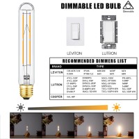 Duoled T10 Led Bulb 8W Equal E26 Led Bulb 75 Watt Dimmable Warm White 2700K E26 Edison Bulb Ac120V 800Lm Tubular Light Bulb T9 For Rustic Pendant,Island,Chandeliers,Wall Sconces Pack Of 4