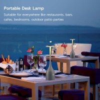 Yogaret Bottle Led Cordless Table Lamp Grey 1 Pack Rechargeable Touch Lamp,5000Mah Battery Operated Lamp,Portable Cordless Lamp For Home Living Room Dining Dinner Bar Outdoor Patio Table Light