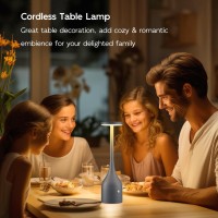 Yogaret Bottle Led Cordless Table Lamp Grey 1 Pack Rechargeable Touch Lamp,5000Mah Battery Operated Lamp,Portable Cordless Lamp For Home Living Room Dining Dinner Bar Outdoor Patio Table Light