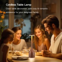 Yogaret Bottle Cordless Table Lamp Brown 1 Pack Led Rechargeable Table Light,5000Mah Battery Operated Lamp,Portable Wireless Touch Lamp For Home Living Room Dining Dinner Bar Outdoor Patio