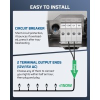 Dewenwils 150W Low Voltage Landscape Transformer Outdoor Low Voltage Transformers With Photocell Sensor Timer 120V Ac To 12V