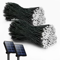 2 Pack Solar String Lights Outdoor 200 Led Extralong 72Ft Solar Powered Lights With 8 Lighting Modes Waterproof Outdoor Light