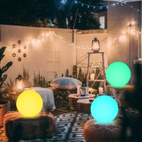 10In Solar Globe Light Solar Garden Ball Light Outdoor Wremote 16 Rgb Color 4 Modes Solar Glowing Light Waterproof Smart Li