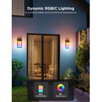 Govee Outdoor Wall Light 1500Lm Smart Rgbic Porch Lights Outdoor With 45 Scene Modes Ip65 Waterproof For Halloween Decor Diy