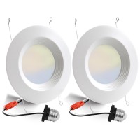 2 Pack 56 Inch 5Cct Led Recessed Light Retrofit 2700K3000K4000K5000K6500K Selectable Downlight Dimmable Can Lights With M