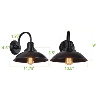 Goldhill 2 Pack Bathroom Vanity Lighting Fixture Black Outdoor Barn Light Fixture Waterproof Farmhouse Metal Wall Sconce Indoo