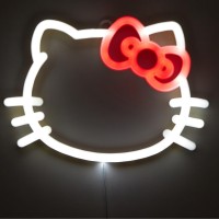 Hello Kitty Nk950144 Figural Led Neon Light Up Wall Hanging Battery Operated 10 Wx7 H