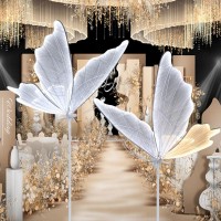 Jjmnkmn 1Pcs Wedding Ceiling Decoration Lamp Luminous Butterfly Light Floor Lamp Luminous Butterfly Hanging Decoration Props (White, Diameter 100Cm/39.4Inch)