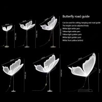 Jjmnkmn 1Pcs Wedding Ceiling Decoration Lamp Luminous Butterfly Light Floor Lamp Luminous Butterfly Hanging Decoration Props (White, Diameter 100Cm/39.4Inch)