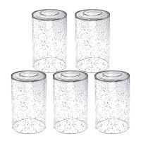 5 Pack Bubble Glass Lamp Shade Glass Shade Covers Replacements For Light Fixtures Cylinder Globe Glass Shades Covers For Pendant