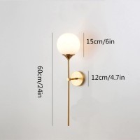 Wall Sconces , Long Arm Decorative Wall Lamp, Led Retro Brass Wall Light Fixtures, Metal Lamp Body, Glass Lampshade, For Powder Room Hallway Bedroom, Warm Light, 3000K, With Bulb, 5W ( Color : Brown ,