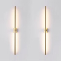 Reddragon Lighting Set Of 2 Dimmable Hardwired Linear Gold Led Wall Lamp 1Gang Long 40 Inch Vanity Wall Sconce For Living Room