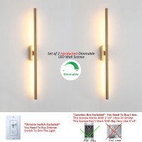 Reddragon Lighting Set Of 2 Hardwired 32 Inch Long Bronze Gold Wall Sconce Indoor Waterproof Linear Mirror Vanity Wall Light For