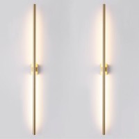 Reddragon Lighting Set Of 2 Modern Linear Led Wall Light Hardwired Dimmable 48 Inch Slim Tube Waterproof Vanity Wall Sconce For