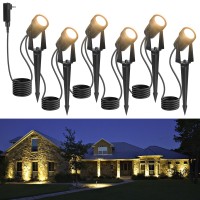 Outdoor Landscape Lighting Low Voltage 656Ft Wired Led Spot Light With Plugin Transformer Ip65 Waterproof Outside Uplight 18