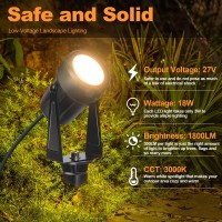 Outdoor Landscape Lighting Low Voltage 656Ft Wired Led Spot Light With Plugin Transformer Ip65 Waterproof Outside Uplight 18