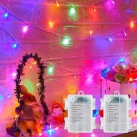 Battery Operated String Lights Outdoor 2 Pack Total 33Ft 100 Led Battery Powered Easter Fairy Lights With Timer 8 Modes Water