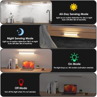 Ylxs 157Inch Rechargeable Motion Sensor Under Cabinet Lighting With Remote 3 Color Dimmable Closet Lights Magnetic Vanity Make