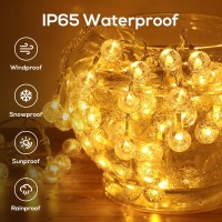 Goodeafun Solar String Lights 56Ft 100Led Outdoor Solar Lights With Remote Control Ip65 Waterproof Solar Crystal Globe Patio