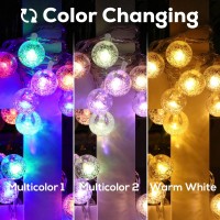 Goodeafun 100Led Solar String Lights Outdoor 56Ft Color Changing Crystal Globe Solar Lights Ip65 Waterproof Solar Patio Ligh