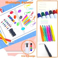 Daemson Nurse Pen Set Badge Reel Pen Include 6Pcs Highlighter And 6Pcs Permanent Marker Pen And 6Pcs Led Keychain Flashlight An