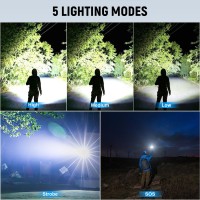 Taoquwe Rechargeable Led Flashlights High Lumensattery Included 990 000 Lumens Super Bright Flashlight Powerful Waterproof