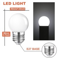 Mzyoyo Night Light Bulb1W Led Light Bulbg14 G45 E27 Led Bulbled Energy Saving Light Bulbsdaylight White 6500K5 Watt Equival