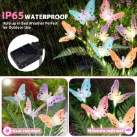 Weepong Solar Lights Outdoor Decorations Waterproof Newest Solar Garden Lights With Glowing Stems 7Color Changing Butterfly So