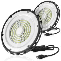 4Pack Ufo Led High Bay Light 150W High Bay Led Shop Lights 5000K 23 100Lm Daylight Ul Listed With Us Plug 6 Cable Hanging Ho