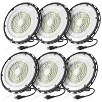 6 Packs Ufo Led High Bay Light 150W High Bay Led Shop Lights 5000K 23 100Lm Ufo Lights With Us Plug 6Ft Cable Hanging Hook