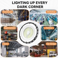 6 Packs Ufo Led High Bay Light 150W High Bay Led Shop Lights 5000K 23 100Lm Ufo Lights With Us Plug 6Ft Cable Hanging Hook