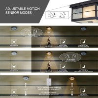 Oupavocs Motion Sensor Outdoor Ceiling Light Flush Mount Ceiling Light Fixture With Adjustable Sensor 2Light Black Outdoor Lig